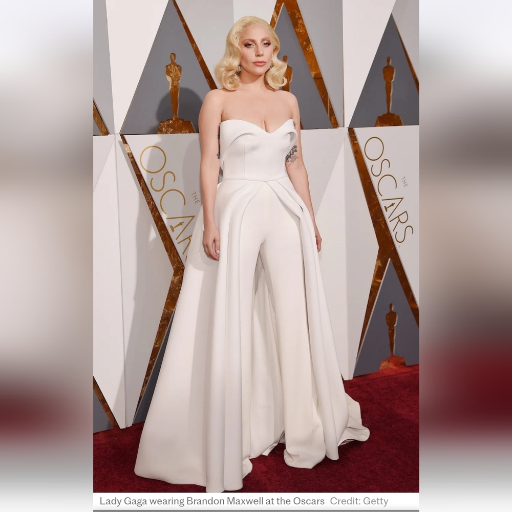 Brandon Maxwell Women's White Dress Bustier Top ASO Lady GAGA Size M